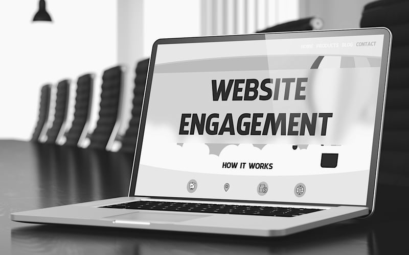 laptop screen displaying how website engagement works