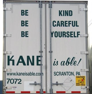 Kane truck with brand messaging