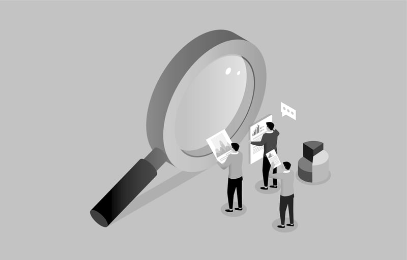 exploring and analyzing business insights with magnifying glass image 